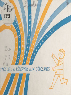 cover image of L'accueil à réserver aux déposants